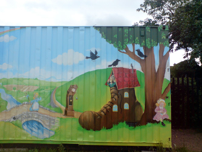 nursery rhyme mural