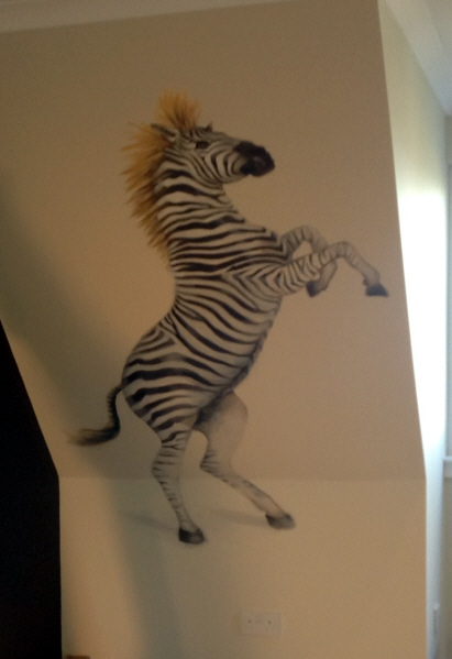 zebras mural