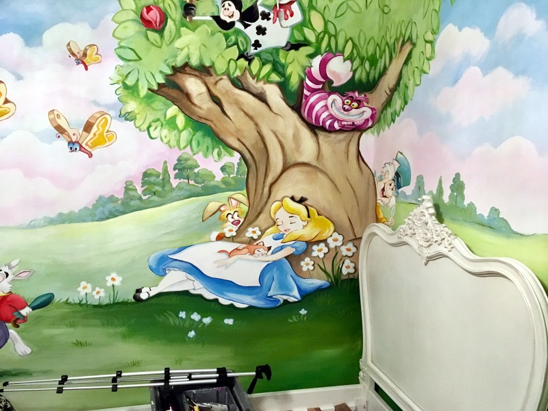 alice in wonderland mural