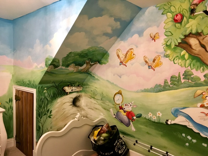 alice in wonderland mural