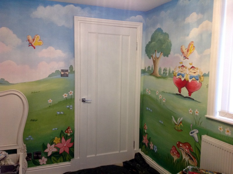 alice in wonderland mural