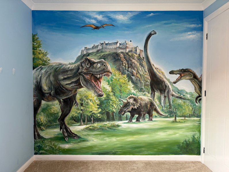 dinosaurs in edinburgh mural