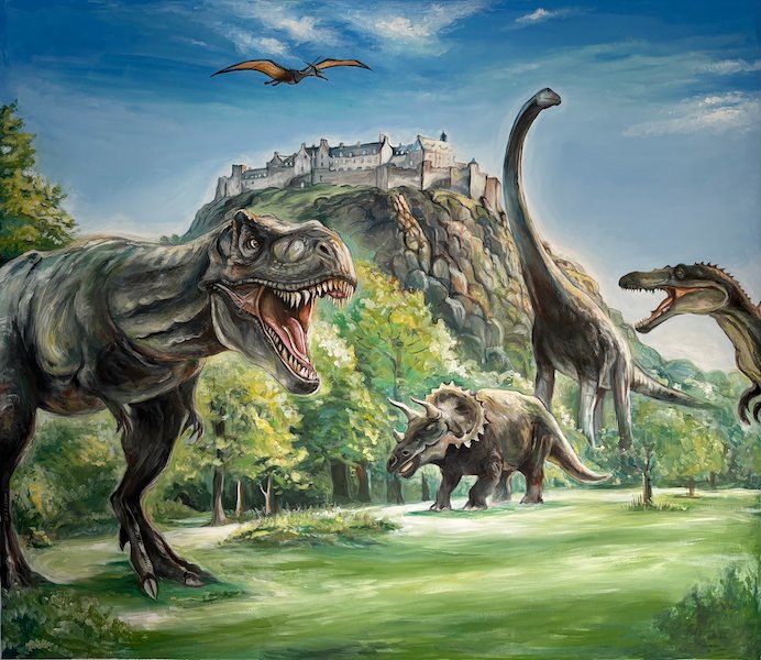 dinosaurs in edinburgh mural