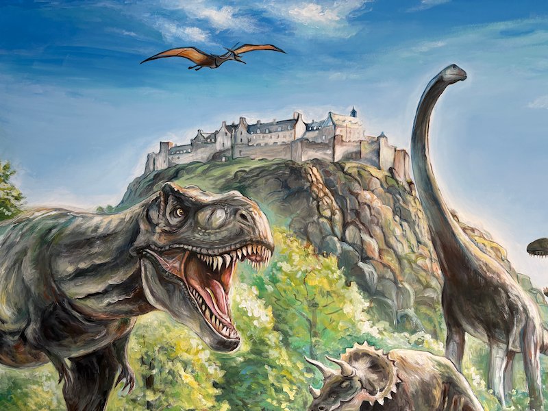 dinosaurs in edinburgh mural