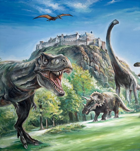 dinosaurs in edinburgh mural