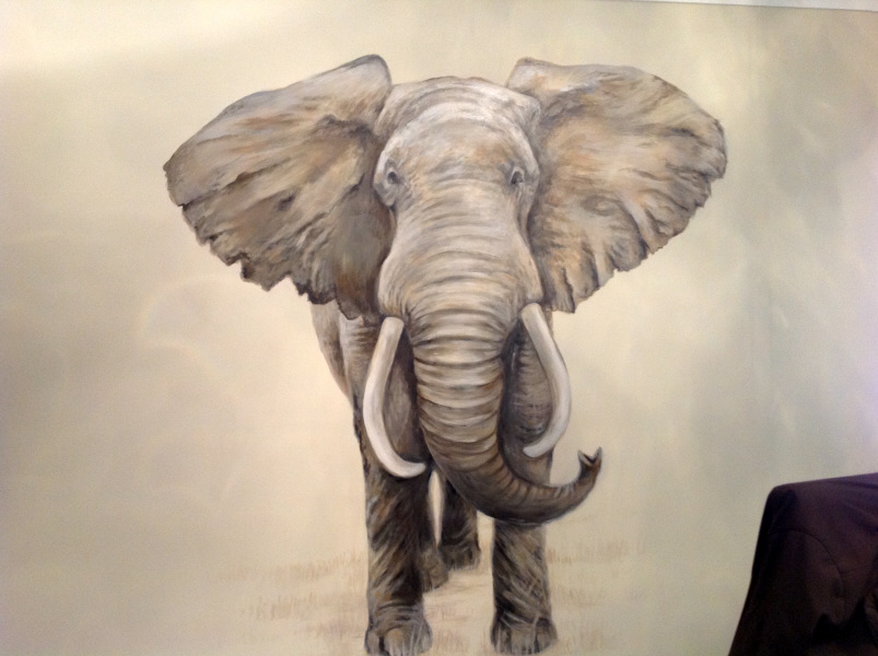 elephants mural