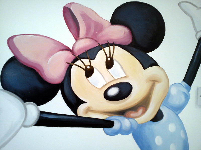 minnie mouse mural