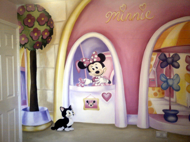 minnie mouse mural