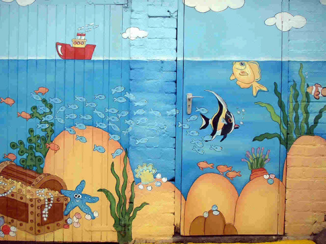 scallywags nursery mural
