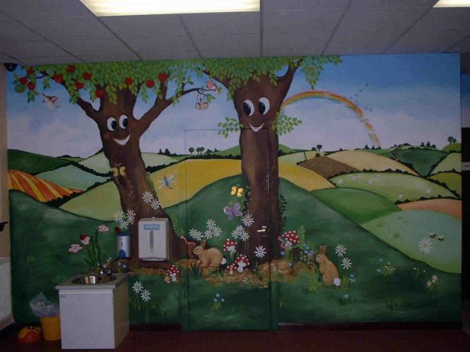 wee gems nursery mural