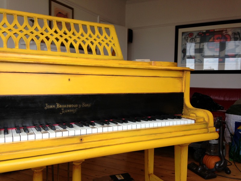 distressed piano