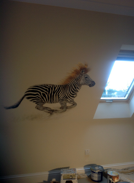 zebras mural